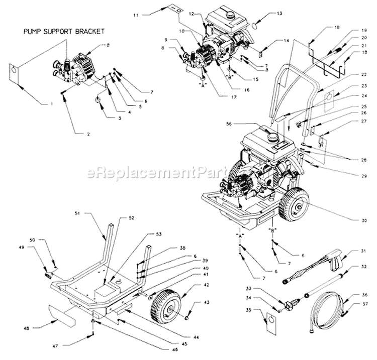 Page D Diagram and Parts List for 0765-1  Briggs and Stratton Pressure Washer